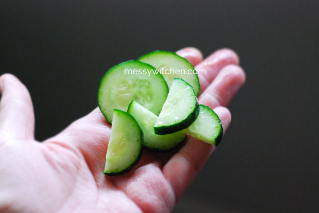 Slice Slice Japanese Cucumber (Kyuri) Into  Half Circle